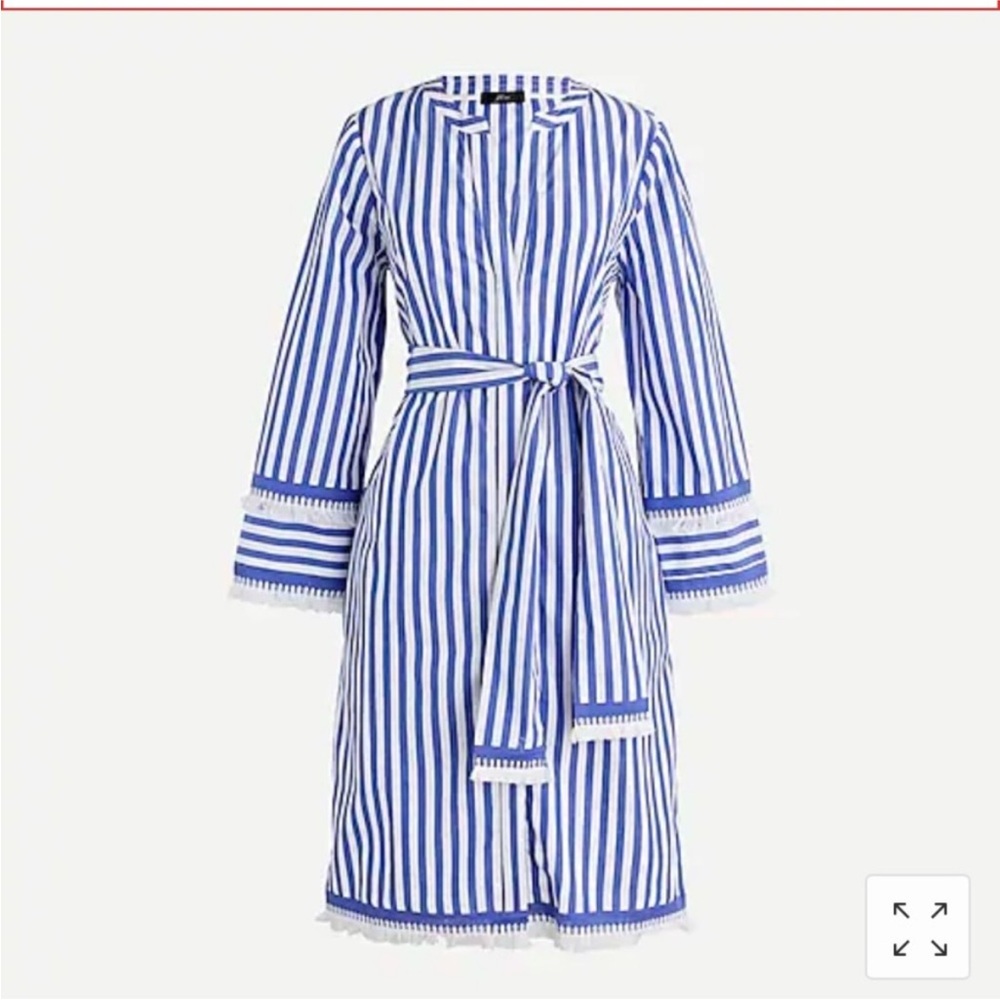 J. Crew Cotton Blue & White Cotton Poplin Tie Dress sz. 2